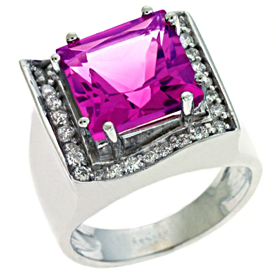 Pink Tourmaline and Diamond Ring