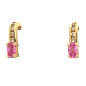 Pink Sapphire & Diamond Earring