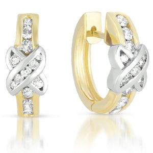 Yellow & White Gold Diamond Earring