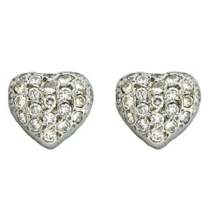 Pave Set Heart Earring