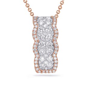 White & Rose Gold Diamond Pendant