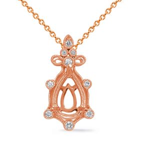 Rose Gold Diamond Pendant 8x5 Pearshape