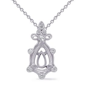 White Gold Diamond Pendant 8x5 Pearshape
