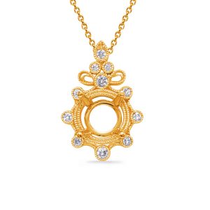 Yellow Gold Diamond Pendant For 1.50ct