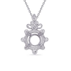 White Gold Diamond Pendant For 1/4ct
