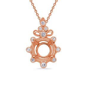 Rose Gold Diamond Pendant For 2.00ct