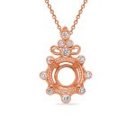 Rose Gold Diamond Pendant For 3/4 Ct