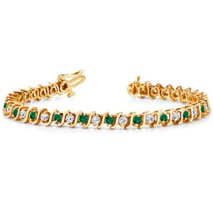 Yellow Gold Emerald & Diamond Bracelet