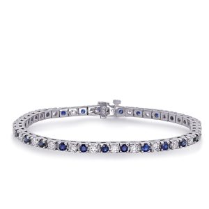 Sapphire & Diamond Four Prong Bracelet