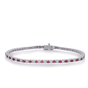 White Gold Ruby & Diamond Bracelet