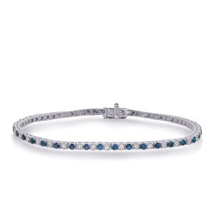 White Gold Sapphire & Diamond Bracelet
