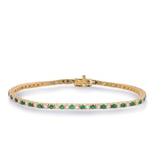 Yellow Gold Emerald & Diamond Bracelet