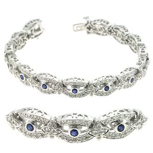 Sapp./ Dia White Gold Bracelet