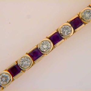 Pink Sapphire & Diamond Bracelet