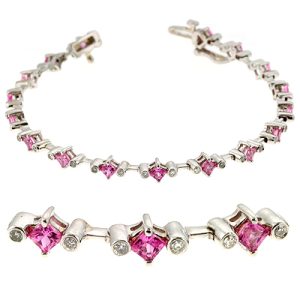 Pink Sapphire & Dia Bracelet