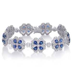 White Gold Sapphire & Diamond Bracelet