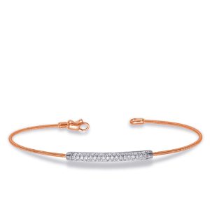 White & Rose Gold Bangle Italian Made