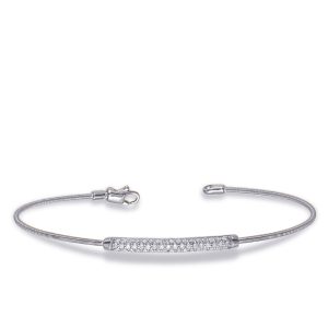 White Gold Bangle Italian Made