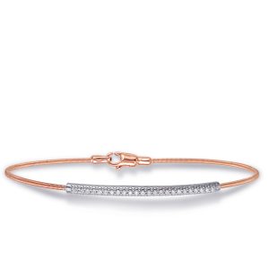 White & Rose Gold Bangle Italian Made