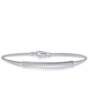 White Gold Bangle Italian Made Flexible