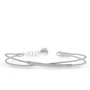 White Gold Bangle Italian Made