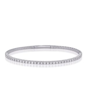 White Gold Flexible Bangle Bracelet