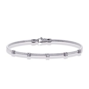 White Gold Bangle Italian Made