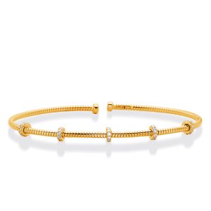 Yellow and White Gold Bangle Italian Mad