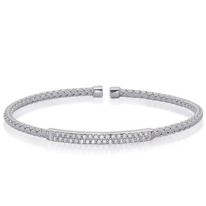 White Gold Bangle Italian Made