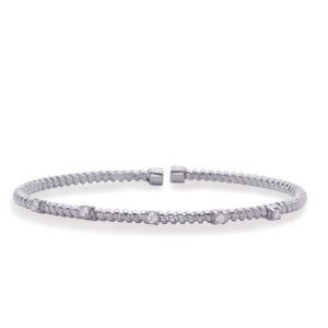White Gold Bangle Italian Made