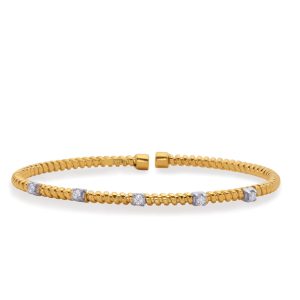 White Gold Bangle Italian Made