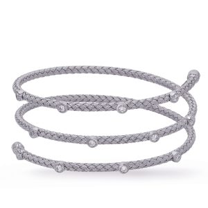 White Gold Bangle Italian Made