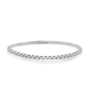 White Gold Flexible Bangle Bracelet