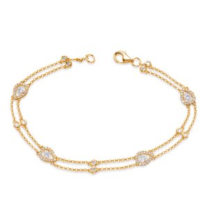 Yellow Gold Diamond By The Yard Bracelet