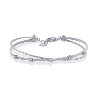 White Gold Bangle Italian Made