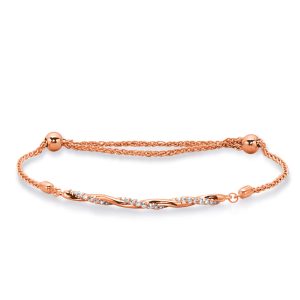Rose Gold Bolo Diamond Bracelet