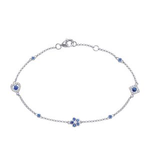 White Gold Saphire &  Diamond Bracelet