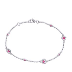 White Gold Ruby & Diamond Bracelet