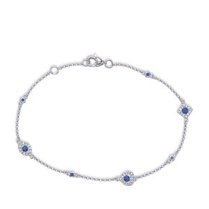 White Gold Sapphire & Diamond Bracelet