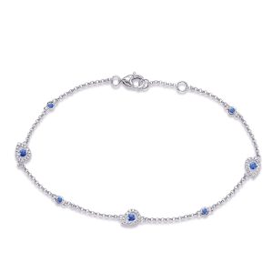 White Gold Sapphire & Diamond Bracelet