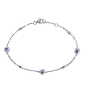 White Gold Sapphire & Diamond Bracelet
