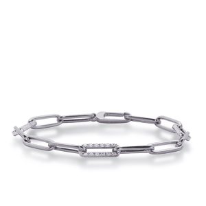 White Gold Paper Clip Bracelet