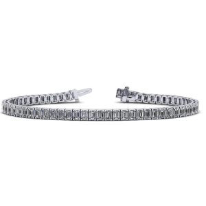 White Gold Emerald Cut Bracelet
