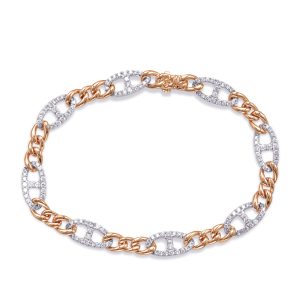 Rose & White Gold Diamond Bracelet