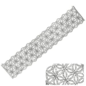 Floral Bracelet.7x1.5 Inch Wide.60grams