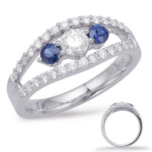White Gold Sapphire & Diamond Ring