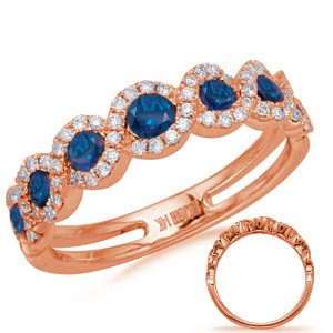 Rose Gold Sapphire & Diamond Ring