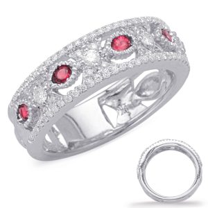 White Gold Ruby & Diamond Ring