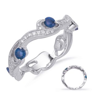White Gold Sapphire & Diamond Ring