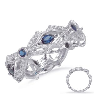 White Gold Sapphire & Diamond Ring